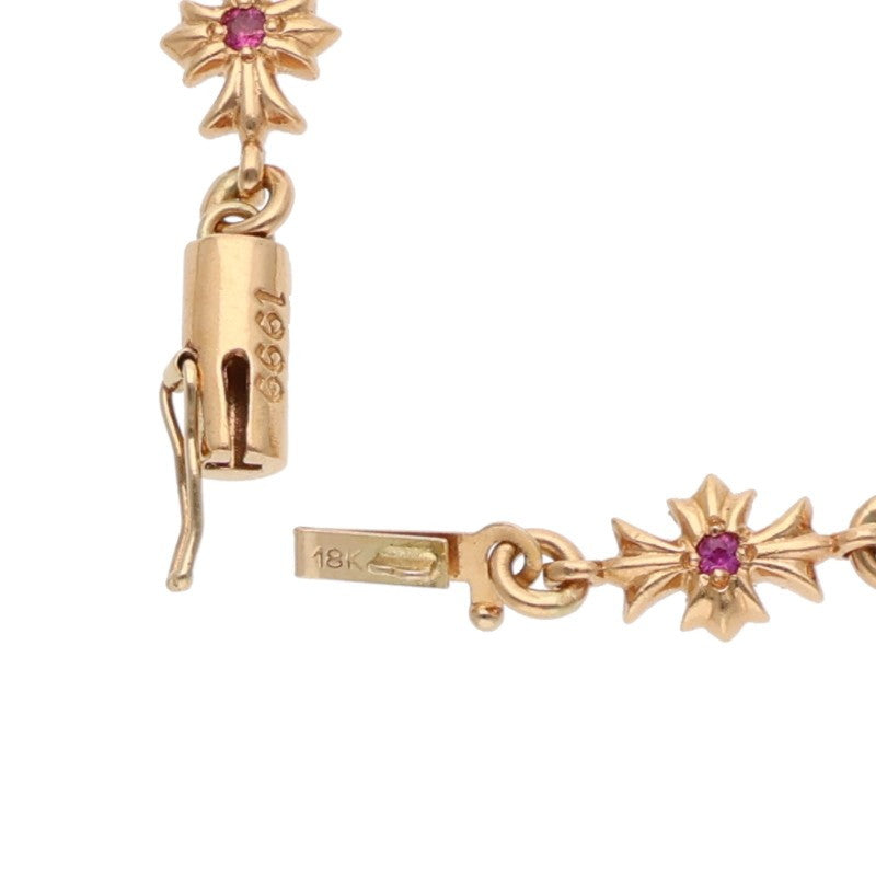Chrome Hearts 22K Pave Pink Sapphire Bracelet Size 12LINK