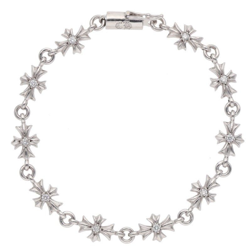 Chrome Hearts 18K Pave Diamond Gold Bracelet Size 10LINK