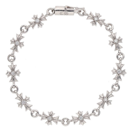 Chrome Hearts 18K Pave Diamond Gold Bracelet Size 10LINK