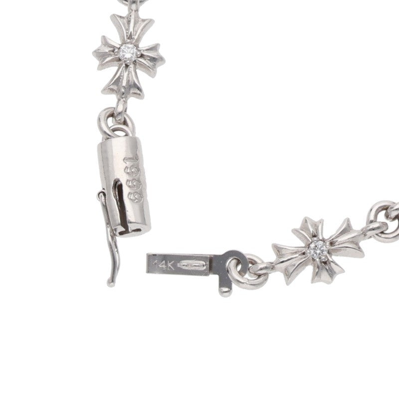 Chrome Hearts 18K Pave Diamond Gold Bracelet Size 10LINK