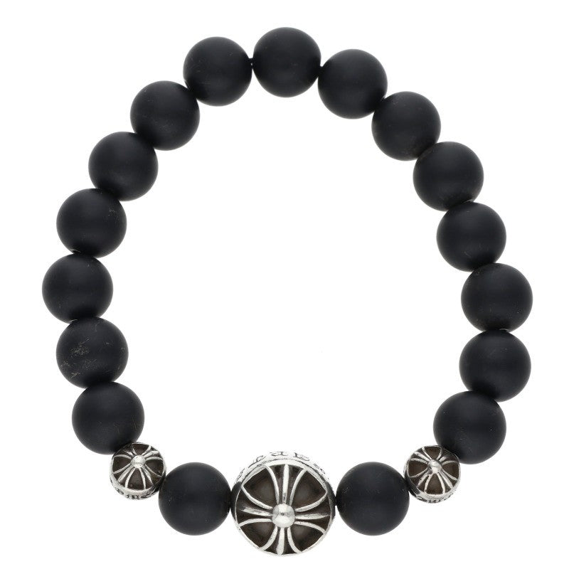 Chrome Hearts 8mm Bead Silver & Black Bracelet Size ONE SIZE
