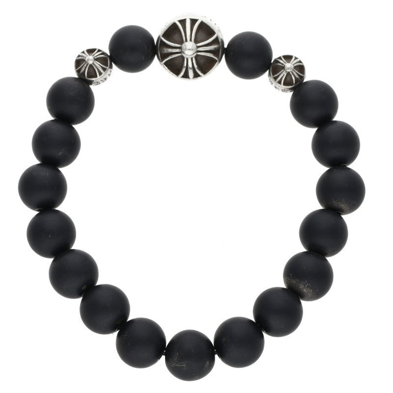 Chrome Hearts 8mm Bead Silver & Black Bracelet Size ONE SIZE