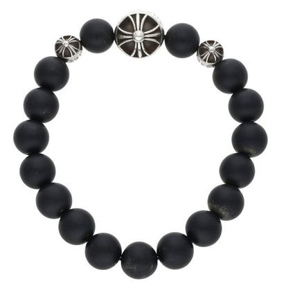 Chrome Hearts 8mm Bead Silver & Black Bracelet Size ONE SIZE