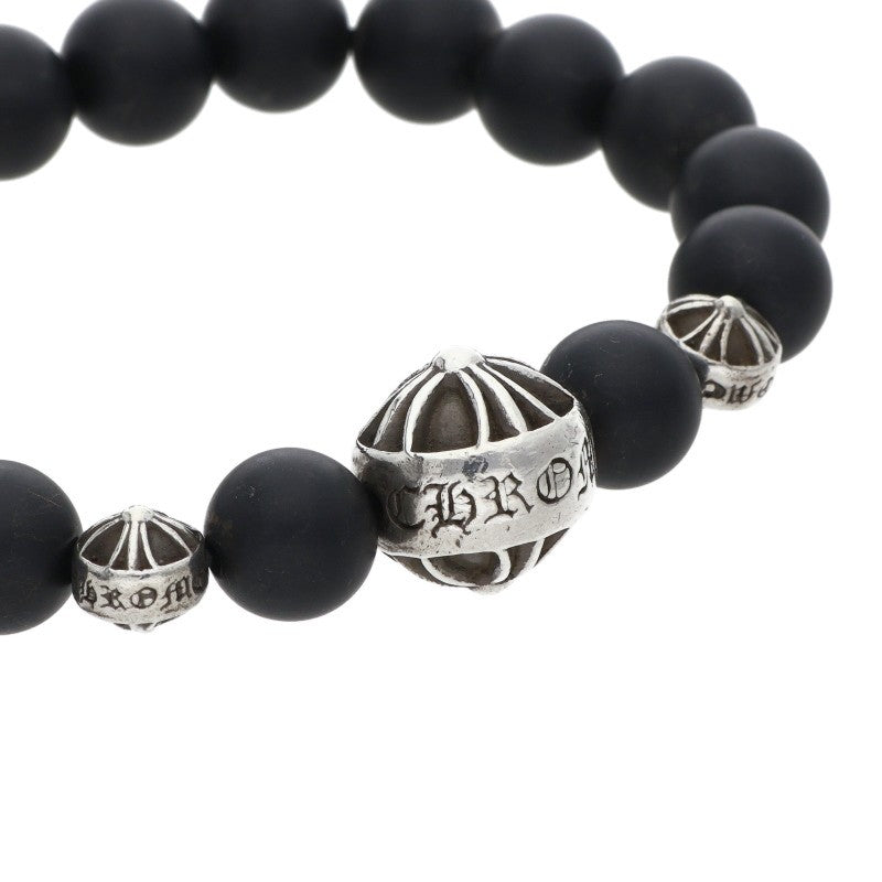 Chrome Hearts 8mm Bead Silver & Black Bracelet Size ONE SIZE