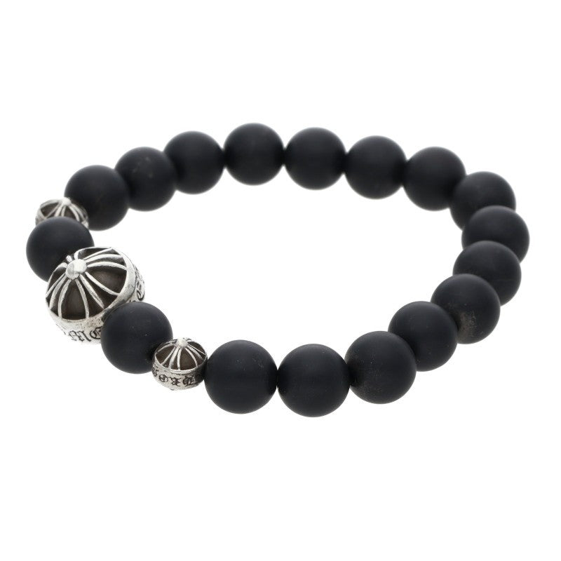 Chrome Hearts 8mm Bead Silver & Black Bracelet Size ONE SIZE