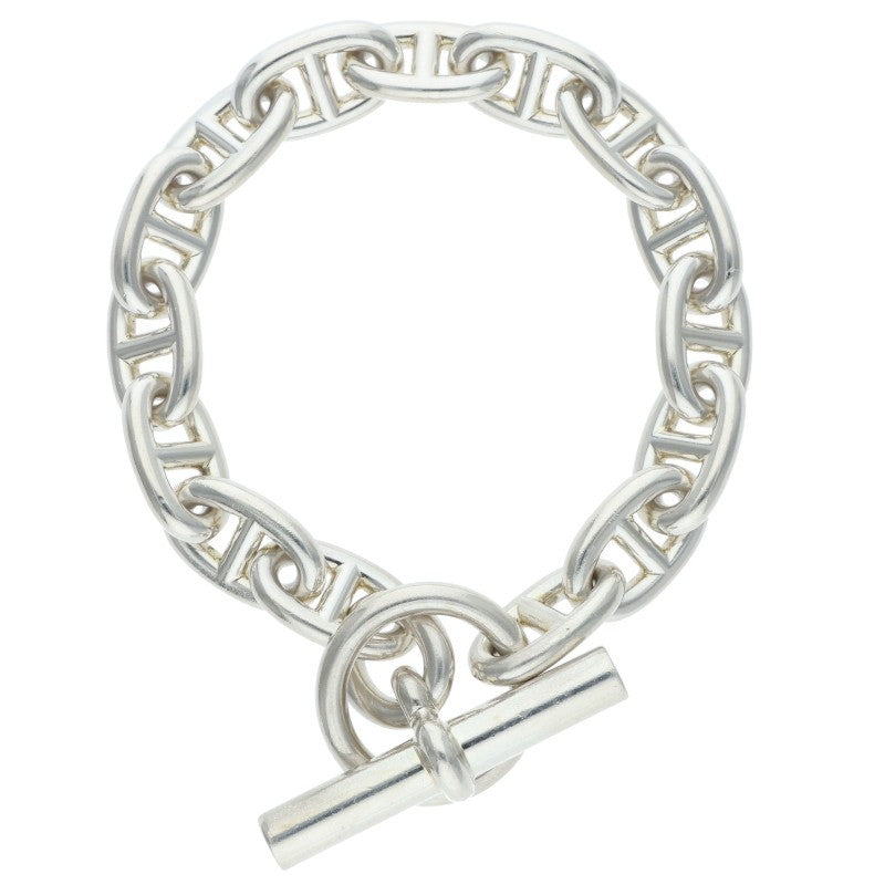 HERMES Chaine d'Ancre MM Silver Bracelet Size 15LINK