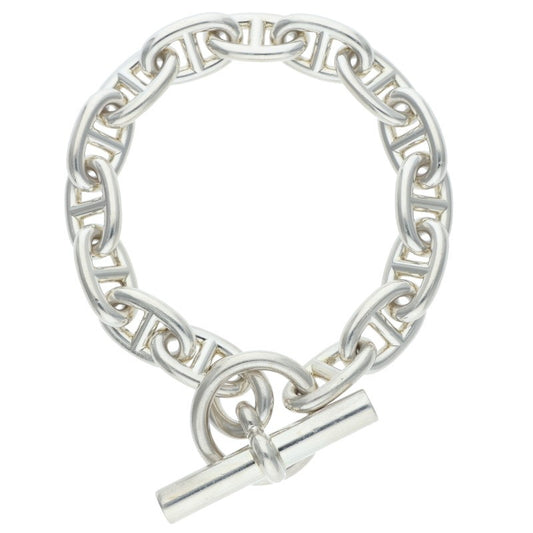 HERMES Chaine d'Ancre MM Silver Bracelet Size 15LINK