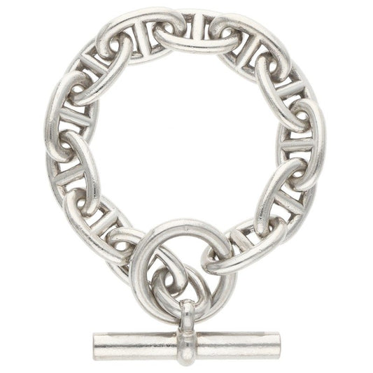 HERMES Chaine d'Ancre TGM 925 Silver Bracelet Size 12LINK