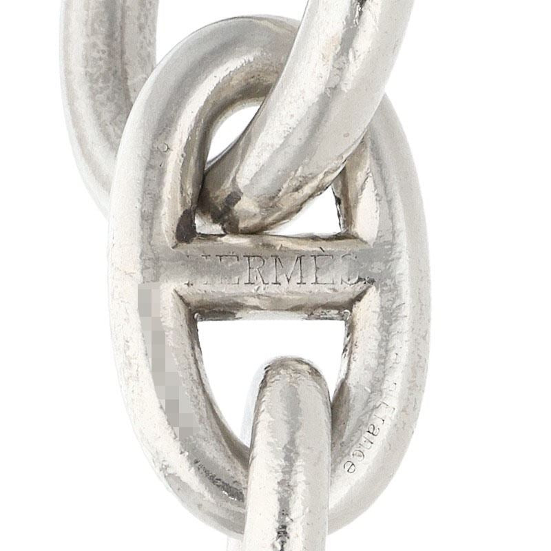 HERMES Chaine d'Ancre TGM 925 Silver Bracelet Size 12LINK