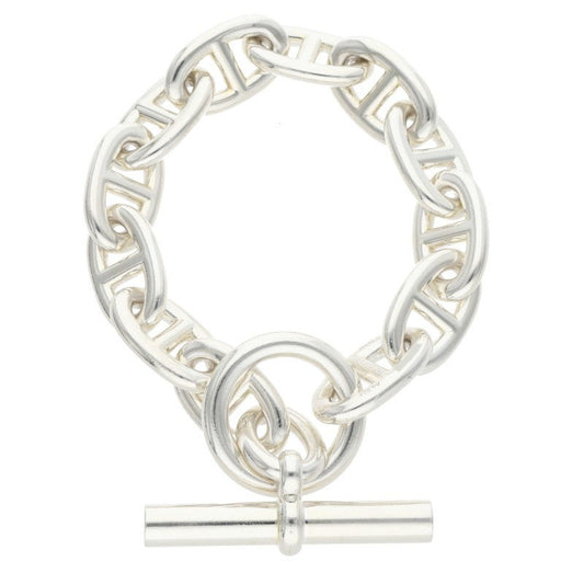 HERMES Chaine d'Ancre TGM Silver Bracelet Size 12LINK