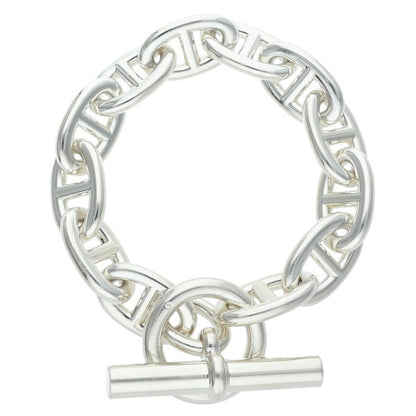 HERMES Chaine d'Ancre TGM 925 Silver Bracelet Size 12LINK