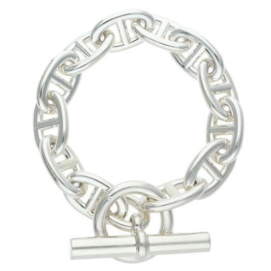HERMES Chaine d'Ancre TGM 925 Silver Bracelet Size 12LINK