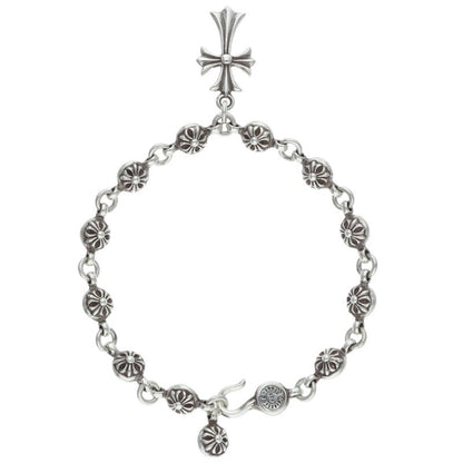 Chrome Hearts #1 Cross Ball Tiny CH Cross Silver Bracelet