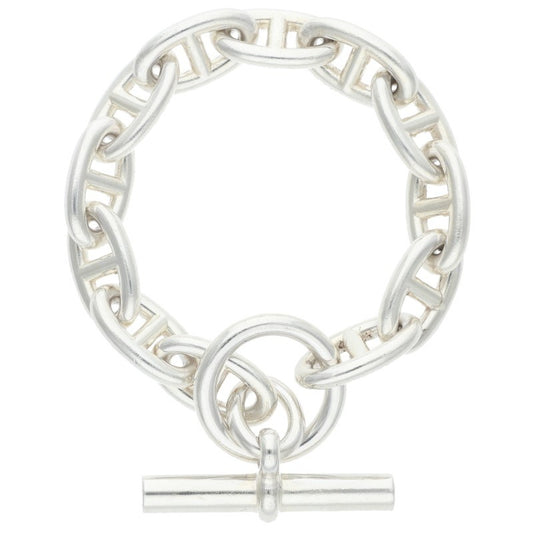 HERMES Chaine d'Ancre GM 925 Silver Bracelet Size 12LINK