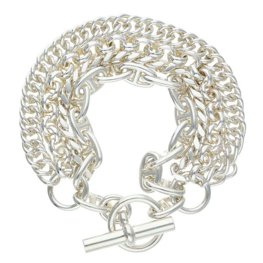 HERMES 925 Etcetera 4-Strand Chain Bracelet Size ST
