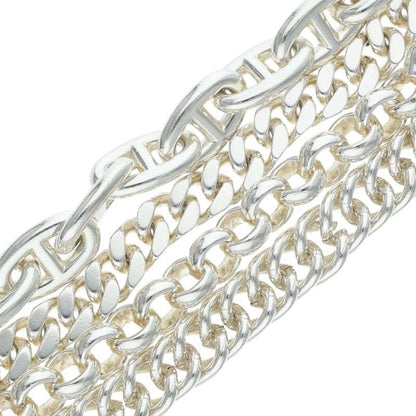 HERMES 925 Etcetera 4-Strand Chain Bracelet Size ST