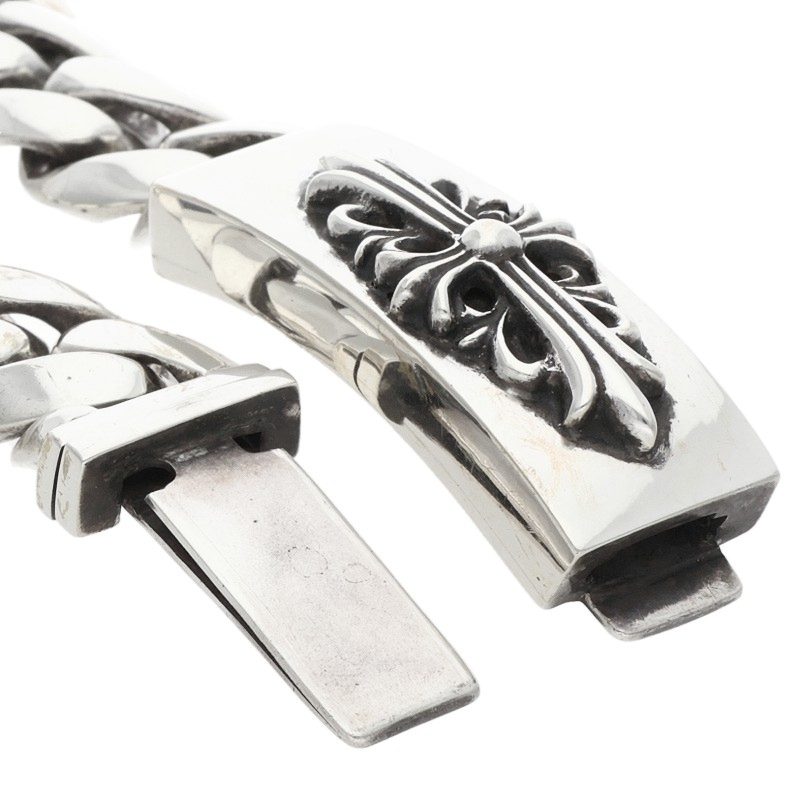 Chrome Hearts ID Floral CRS Silver Bracelet Size 13LINK