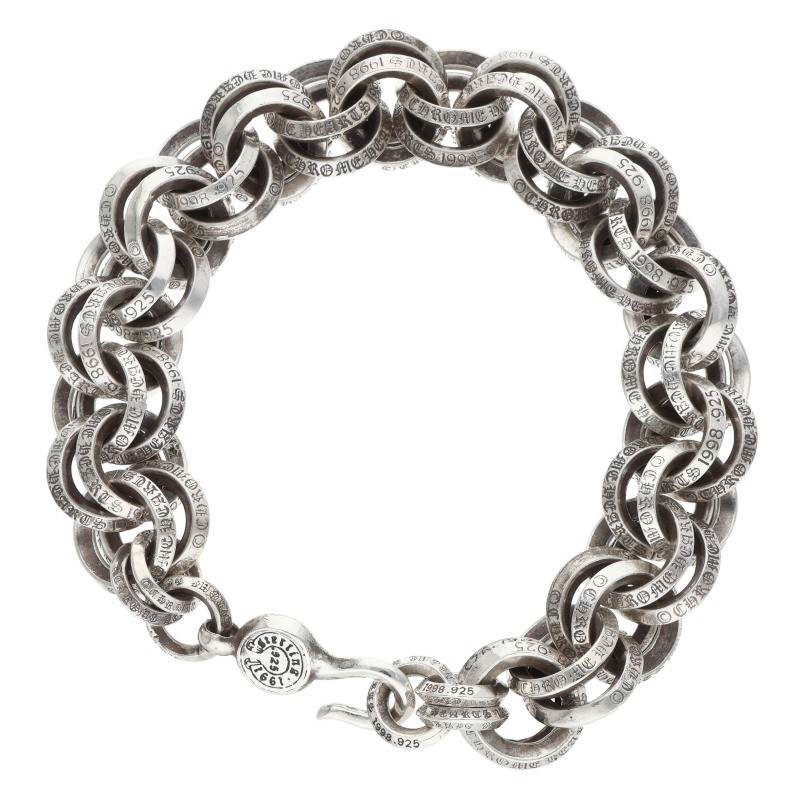 Chrome Hearts 2 Double B Ring Silver Bracelet Size ONE SIZE