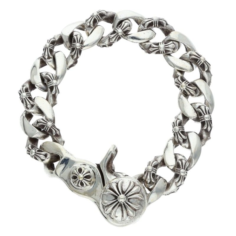Chrome Hearts Fancy Chain Link Silver Bracelet Size 15LINK