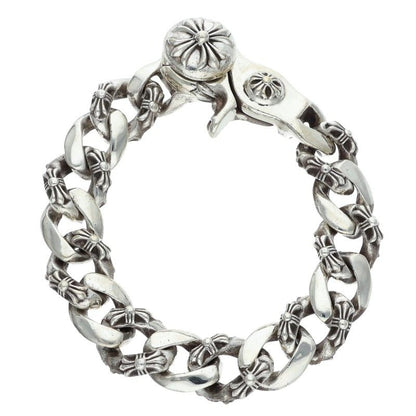 Chrome Hearts Fancy Chain Link Silver Bracelet Size 15LINK