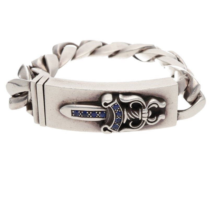 Chrome Hearts ID Dagger Pave Sapphire Bracelet Size 11LINK
