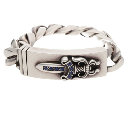 Chrome Hearts ID Dagger Pave Sapphire Bracelet Size 11LINK