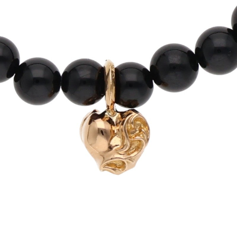 Chrome Hearts 22K 6mm Bead Bracelet Black Gold