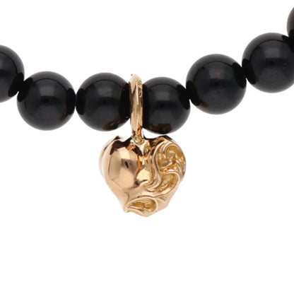 Chrome Hearts 22K 6mm Bead Bracelet Black Gold