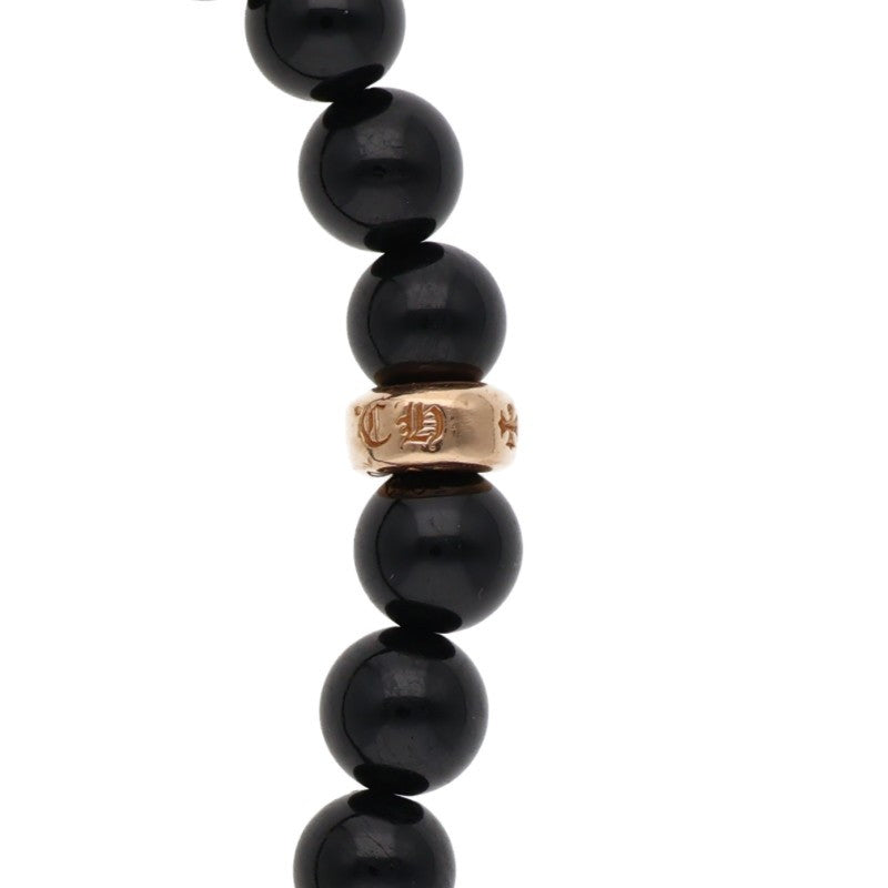 Chrome Hearts 22K 6mm Bead Bracelet Black Gold