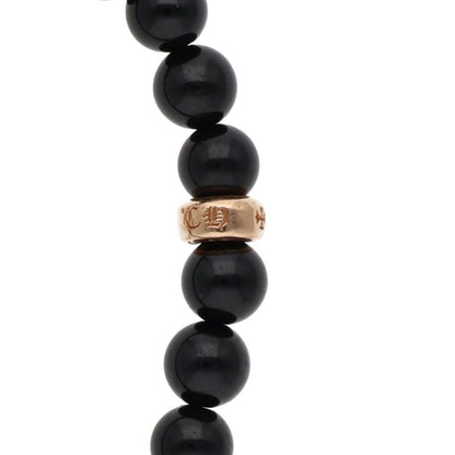 Chrome Hearts 22K 6mm Bead Bracelet Black Gold