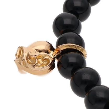 Chrome Hearts 22K 6mm Bead Bracelet Black Gold