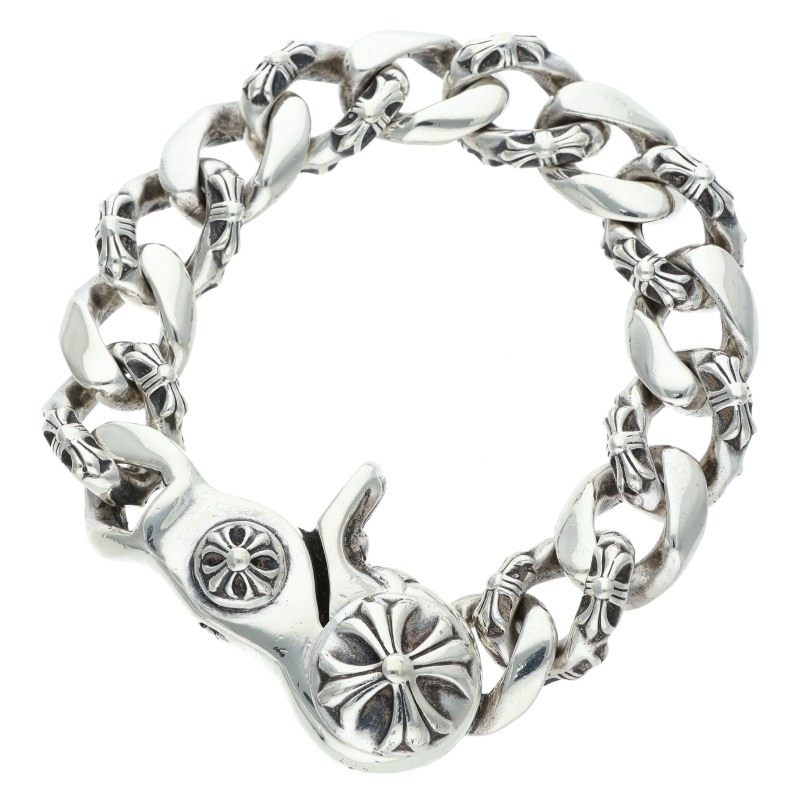 Chrome Hearts FNCY CHN LNK Silver Bracelet Size 13LINK