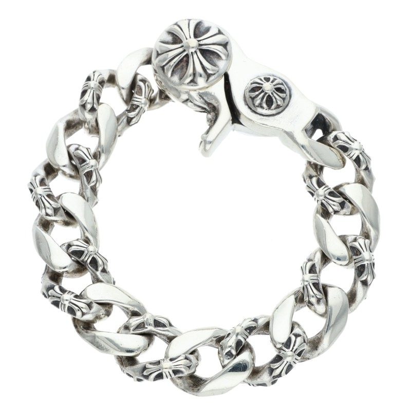 Chrome Hearts FNCY CHN LNK Silver Bracelet Size 13LINK