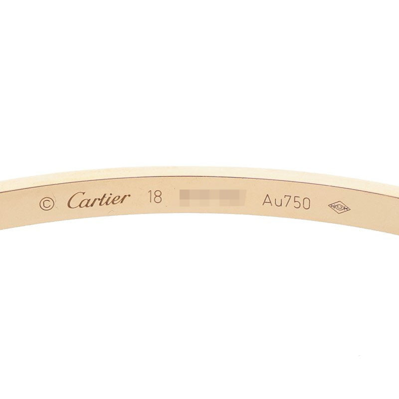 Cartier LOVE BRACELET SM K18YG Pave Diamond Bracelet Size 18