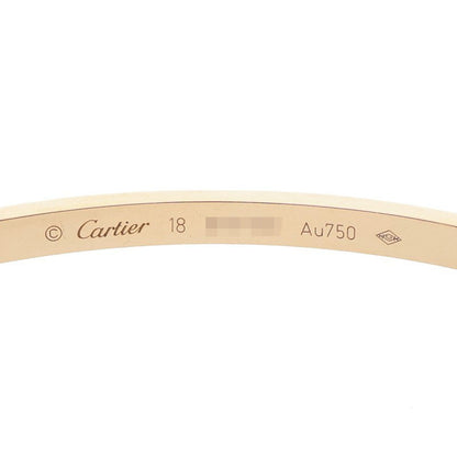 Cartier LOVE BRACELET SM K18YG Pave Diamond Bracelet Size 18