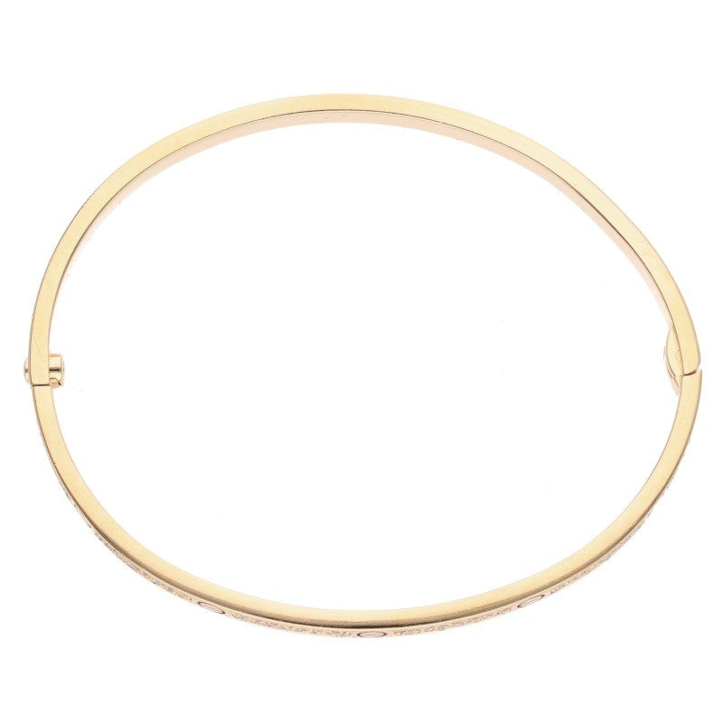 Cartier LOVE BRACELET SM K18YG Pave Diamond Bracelet Size 18