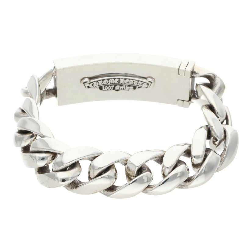 Chrome Hearts Floral Cross ID Silver Bracelet Size 11LINK
