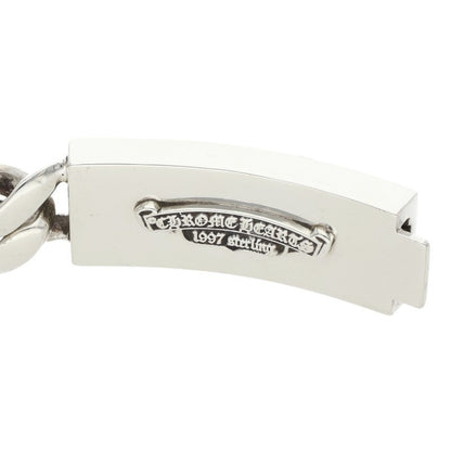 Chrome Hearts Floral Cross ID Silver Bracelet Size 11LINK