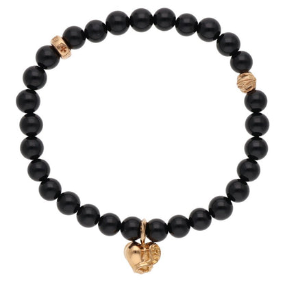 Chrome Hearts 22K Stack Heart Bead Bracelet