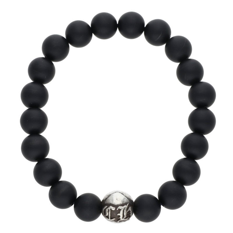 Chrome Hearts 8mm Black Silver Bead Bracelet