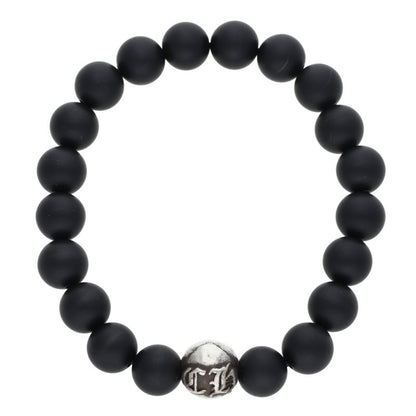 Chrome Hearts 8mm Black Silver Bead Bracelet
