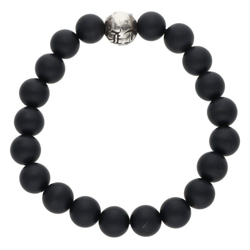 Chrome Hearts 8mm Black Silver Bead Bracelet