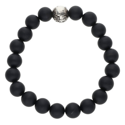 Chrome Hearts 8mm Black Silver Bead Bracelet