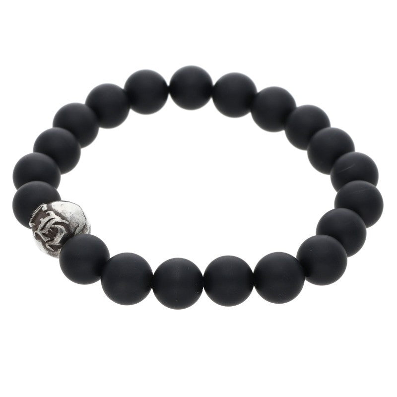 Chrome Hearts 8mm Black Silver Bead Bracelet