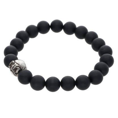 Chrome Hearts 8mm Black Silver Bead Bracelet