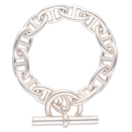 HERMES Chaine d'Ancre TGM Silver Bracelet Size 12LINK