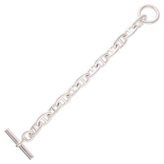 HERMES Chaine d'Ancre TGM Silver Bracelet Size 12LINK