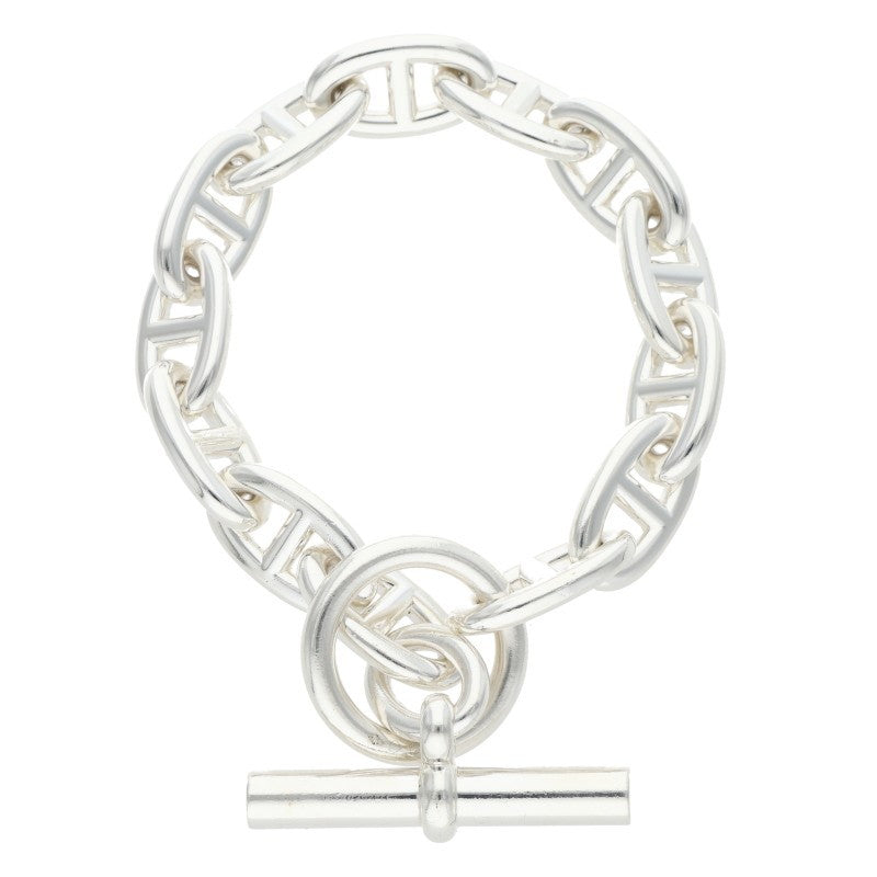 HERMES Chaine d'Ancre GM 925 Silver Bracelet Size 13LINK