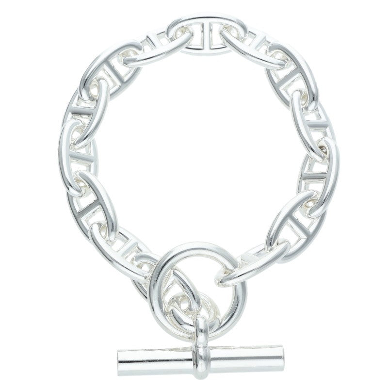 HERMES Chaine d'Ancre GM Silver Bracelet Size 14LINK