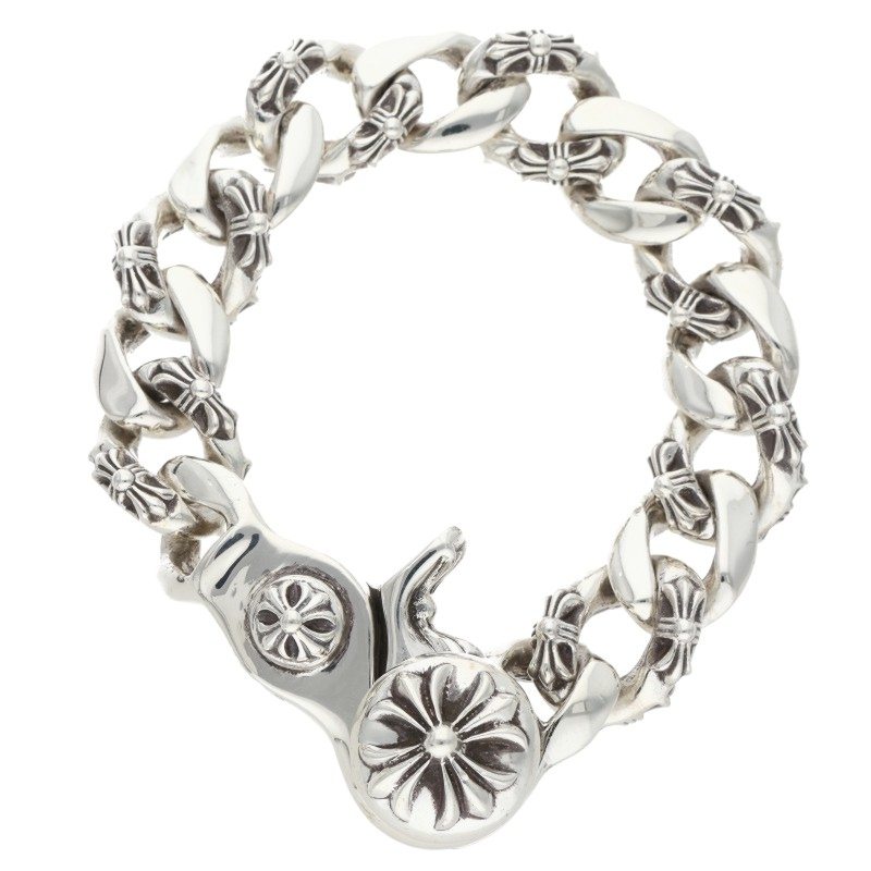 Chrome Hearts FNCY CHN LNK Fancy Bracelet Silver Size 13LINK